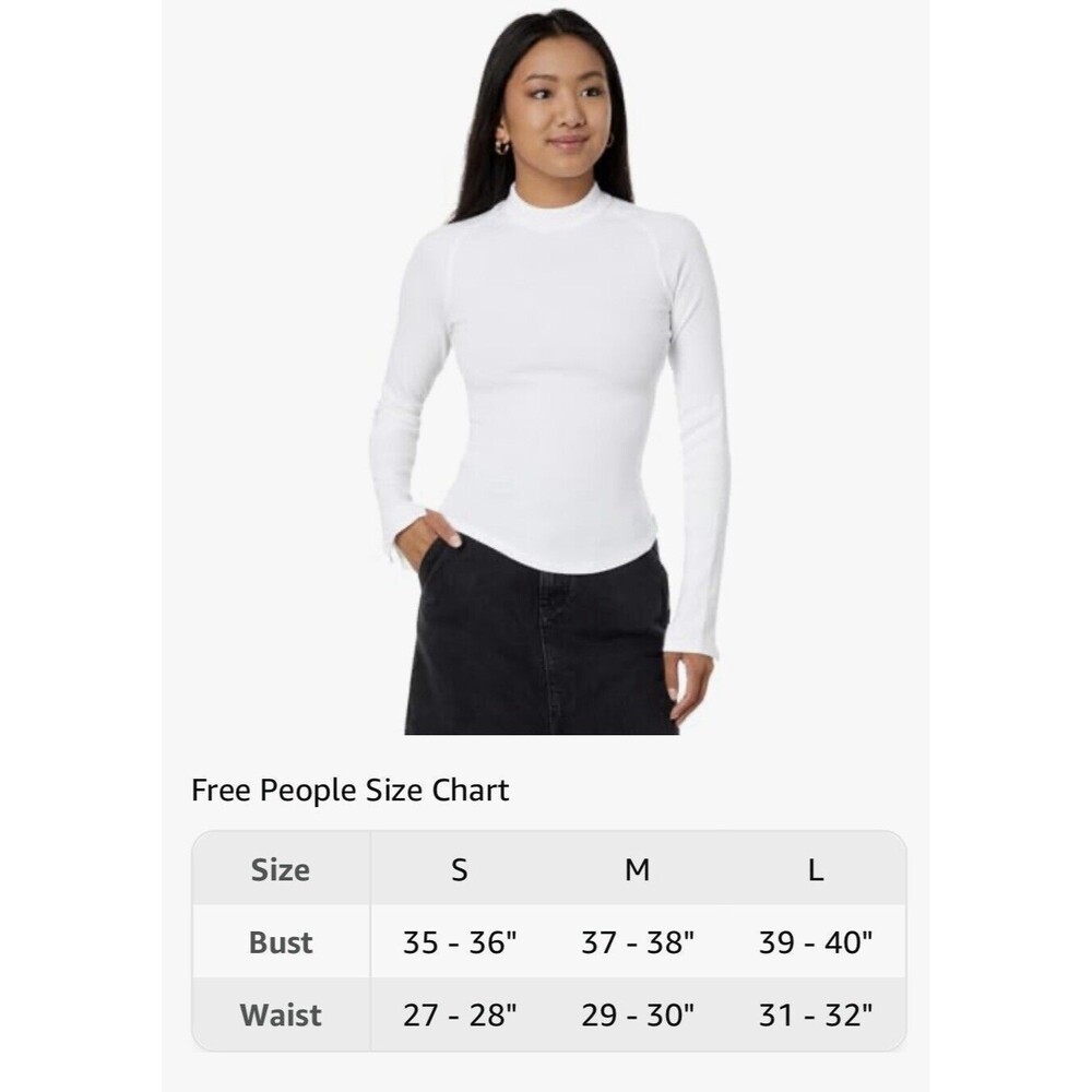 Free People Women's White Pixie Tee Ivory Size Medium 8-10 New - Picture 14 of 16